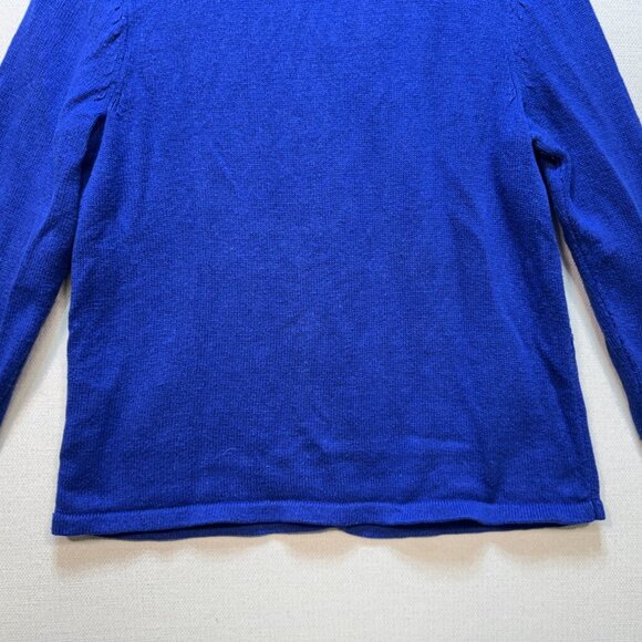 Christopher & Banks Women Cardigan Sweater Medium Blue Snowman Holiday Button Up - Picture 10 of 10